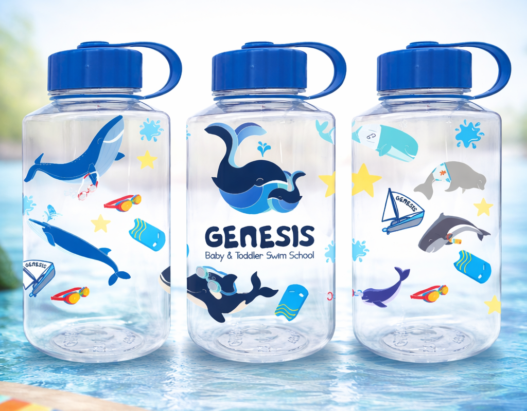 Botol Minum Plastik Custom Nama - Foto - Logo Perusahaan