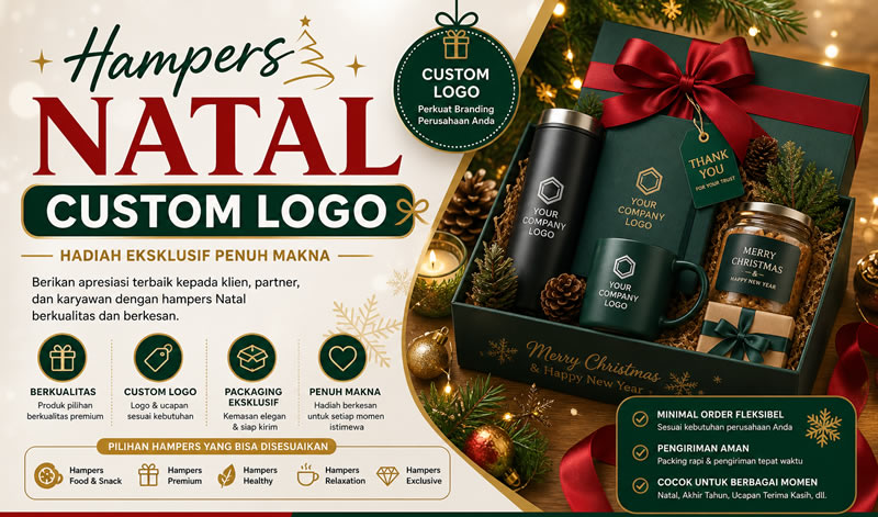 Hampers Natal Custom Logo – Hadiah Eksklusif Penuh Makna