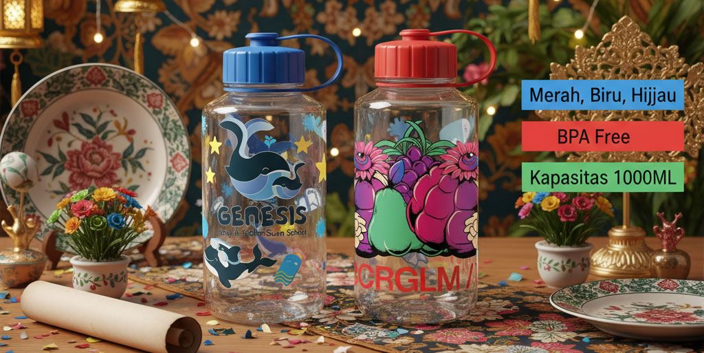 Jasa Cetak – Print UV Botol Minum Plastik Tanpa Minimum Order di Jakarta