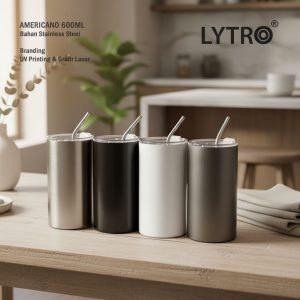 Tumbler Stainless Custom UV Printing & Grafir – Americano 600ML