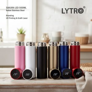 Tumbler Stainless Custom UV Printing & Grafir – Sakura LED 500ML