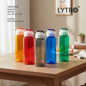 Botol Minum Plastik Custom Untuk Souvenir - Trio 600ML