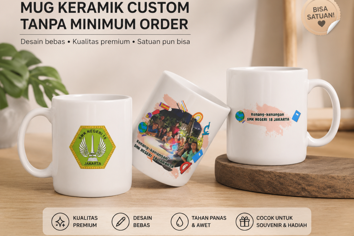 Mug Keramik Custom Untuk Souvenir Kantor Elegan dan Berkesan