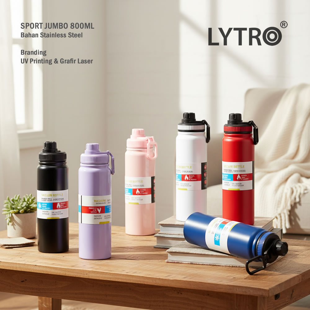 Tumbler Stainless Custom UV Printing & Grafir – Sport Jumbo 800ML