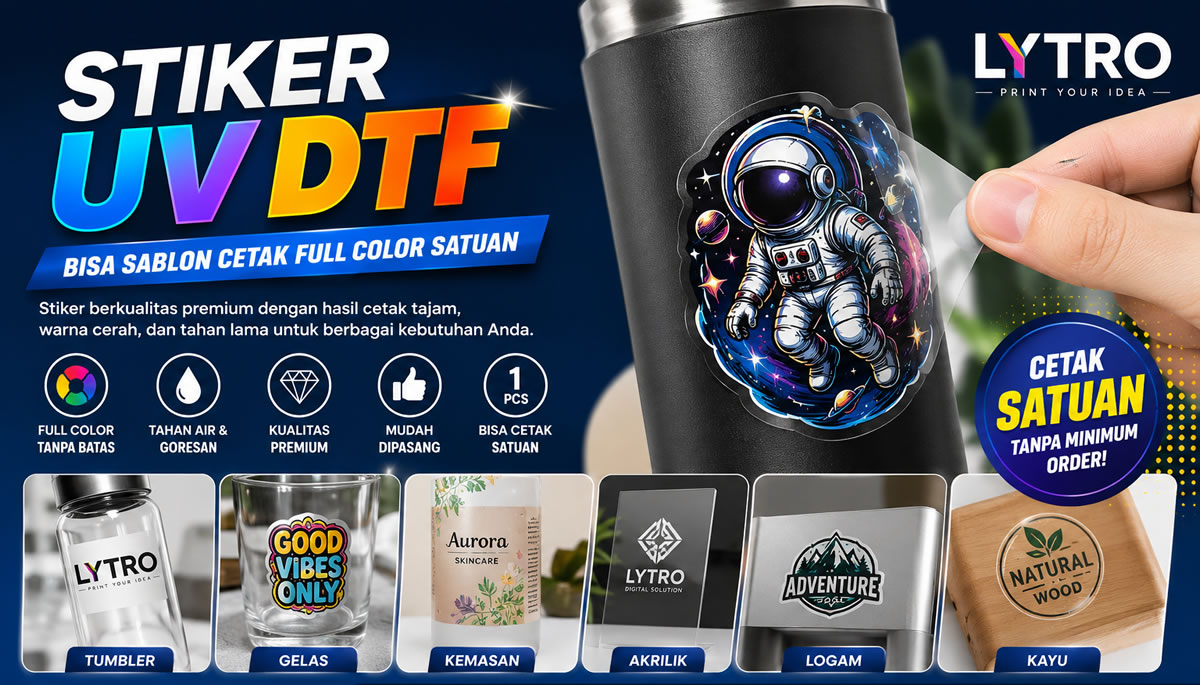 Stiker UV DTF Bisa Sablon Cetak Full Color Satuan