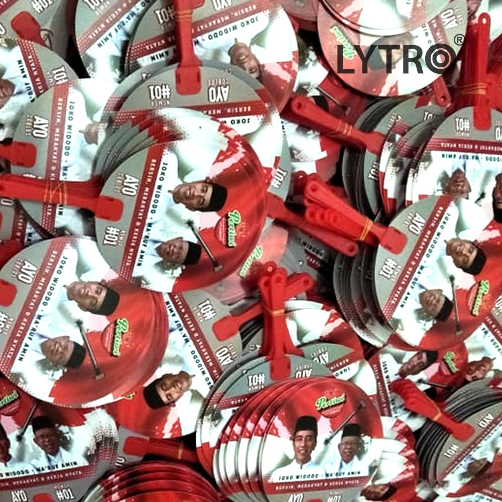 Kipas Tangan Plastik PVC Custom Untuk Kampanye - Image 2